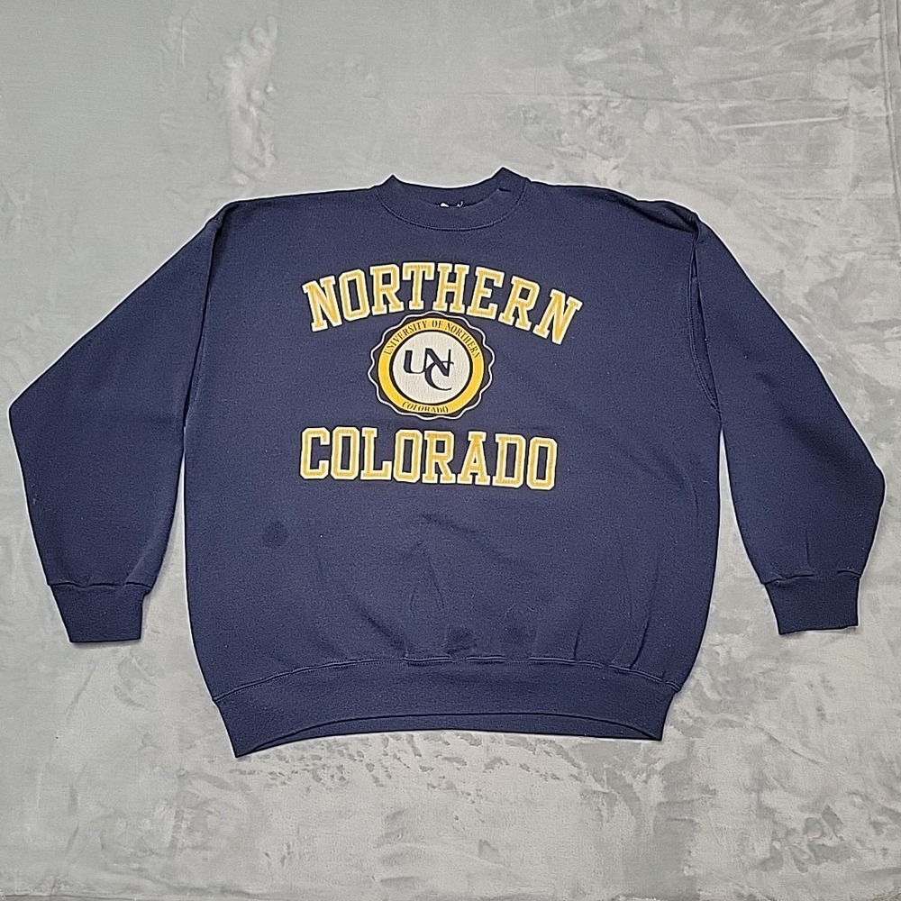 VTG University Of Northern Colorado Sweatshirt Mens XL Navy Blue Made In USA